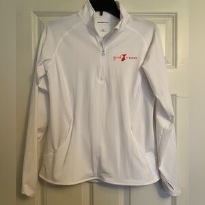 Sport-Tek Go Red for Women white quarter zip pullover, size small